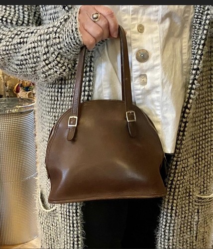 バッグ COACH USA Vintage Leather Dome 2Way Bag Authentic Vintage Coach Mini Dome Mahogany Brown Leather