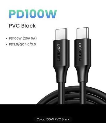 UGREEN 100W Type C Cable For Samsung iPhone Mackbook Xiaomi PDFast Charging Gift