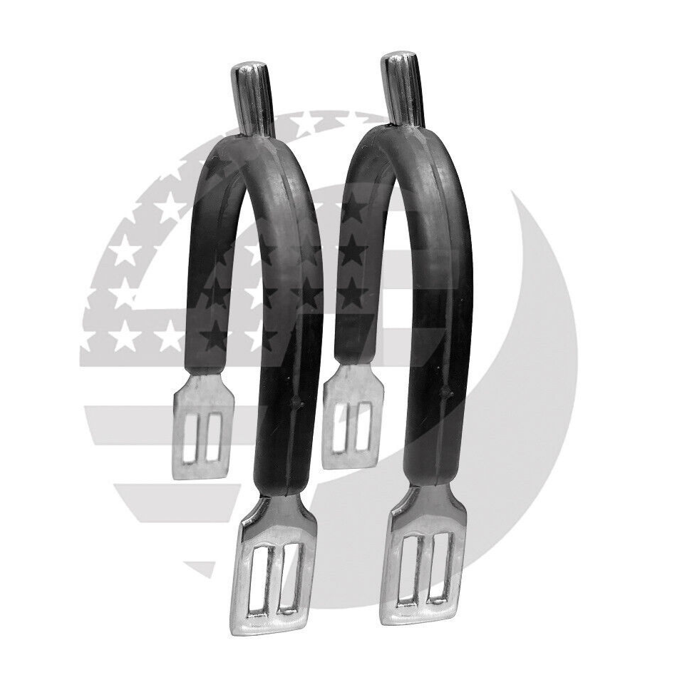 Horse Riding Spurs Horse Riding Rubber Coated Spurs Color Silver(Polish)