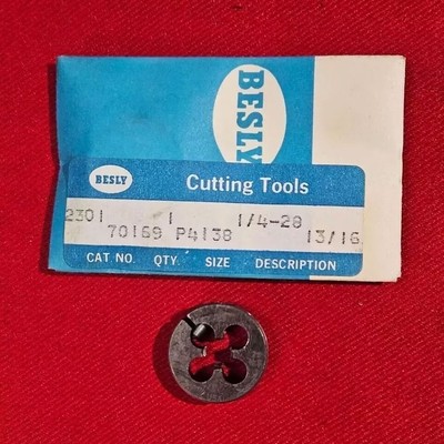 Besly 70169, 1/4-28, 0.81'' OD, HSS Adjustable Round Split Die, Made in USA - NEW