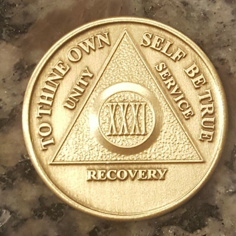 Alcoholics Anonymous 31 Year Recovery Coin Chip Medallion Medal Token AA Bronze