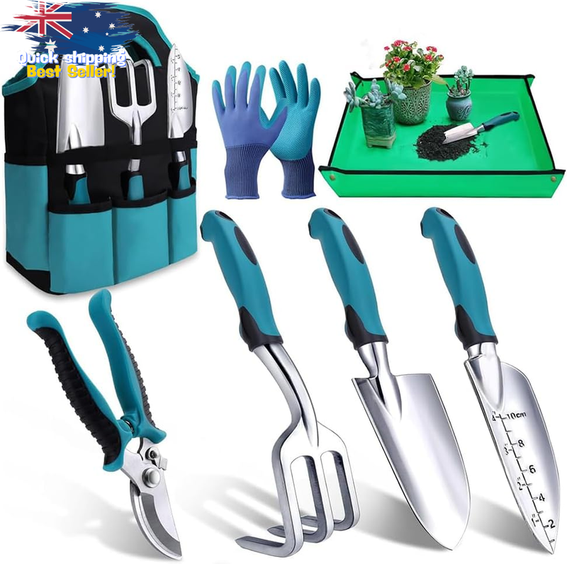 7Pcs Garden Tool Set with Bag, Rust-Resistant Hand Tools for Yard & Gardening