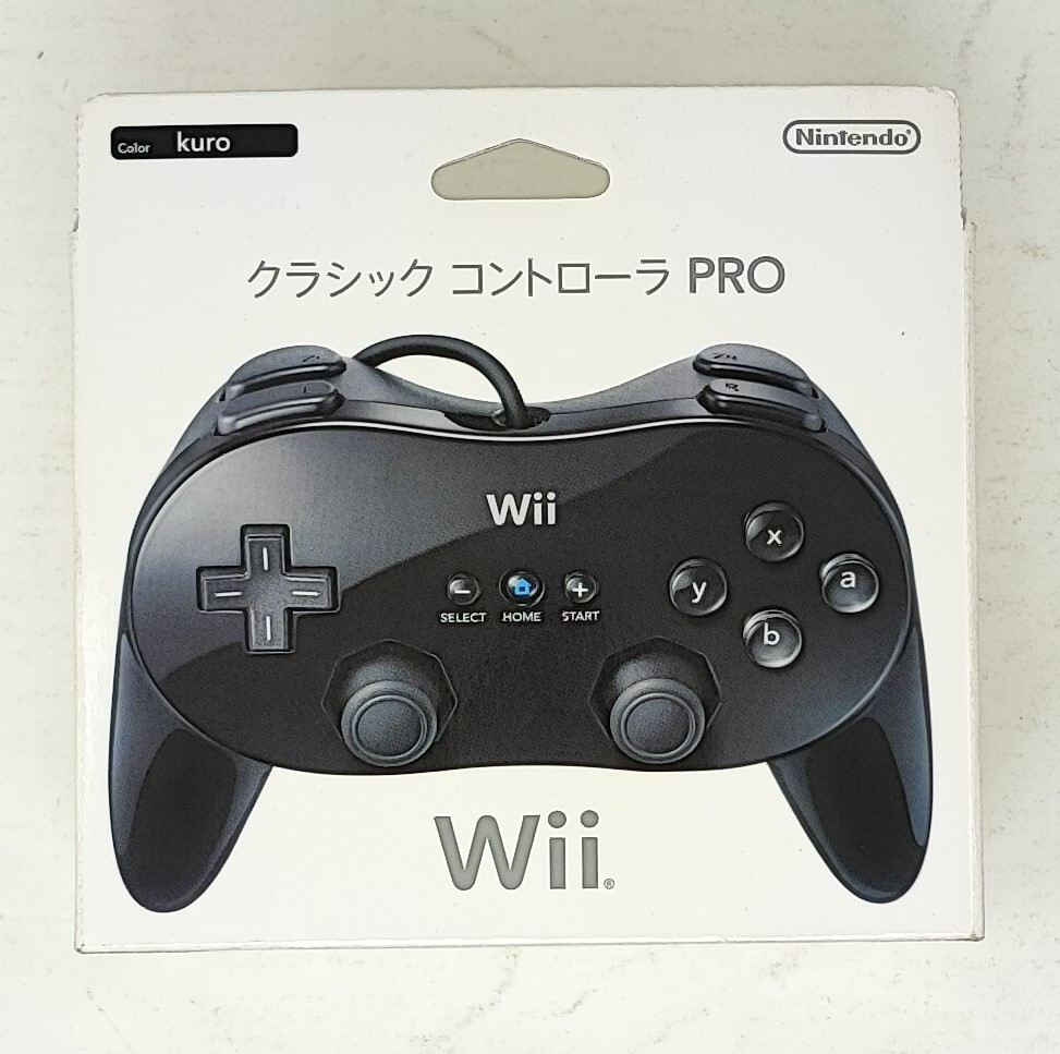 NINTENDO WII CLASSIC CONTROLLER PRO KURO BLACK WITH BOX RVL