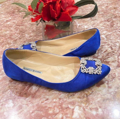 Manolo blahnik hangisi satin cheap flats