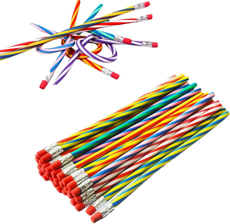 ,striped Magic Bendy Pencil With Eraser,bend