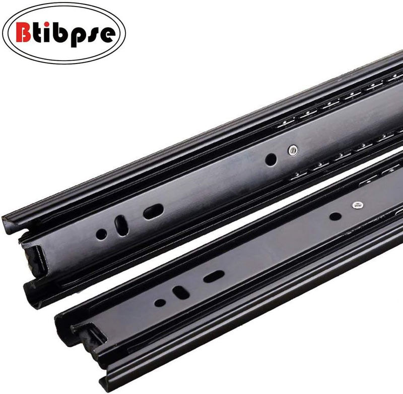 14 Inch Drawer Slides Ball Bearing Full Extension Guide Rail Black Pair
