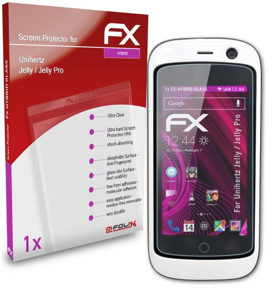 Protecteur D'écran AtFoliX FX-Hybrid Glass 9H Pour Unihertz Jelly 2 - Anti-choc, Anti-rayures, Facile à Poser
