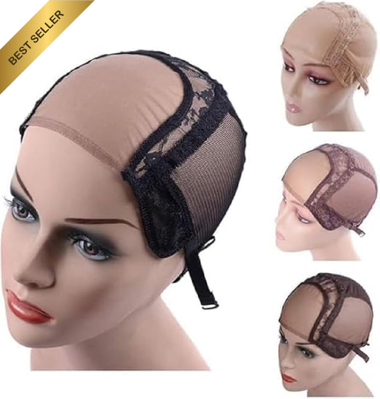 U Part Lace Wig Cap for Making Wigs with Adjustable Straps on the Back Glueless