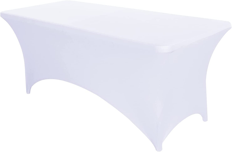 Fitted Rectangle 6ft Folding Tables Stretchable Fabric Lycra