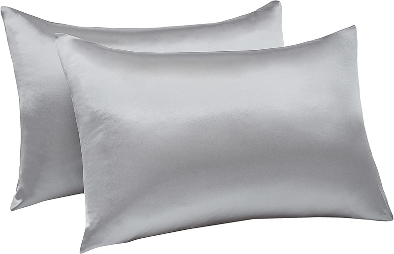 Silk Satin Pillowcase for Hair Skin Cooling Set of 2, Envelope Closure(20X30 In)