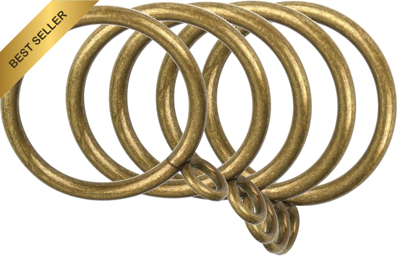 Antique Brass Curtain Rings and Shower Curtain Rings Set of 30 Drapery and Curta