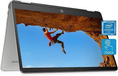 NEW  HP 14a-ca0040nr x360 14 Laptop, Intel Celeron Processor, 4 GB RAM, 32 GB 