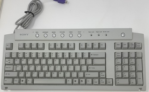 Rare Vintage Sony VAIO PCVA-KB1P/UB 100-Key PS/2 Wired Multimedia Keyboard PS2
