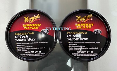 (2-Pk) Meguiar's MIRROR GLAZE M26 Hi-Tech Yellow Wax Ultimate High Gloss Coating