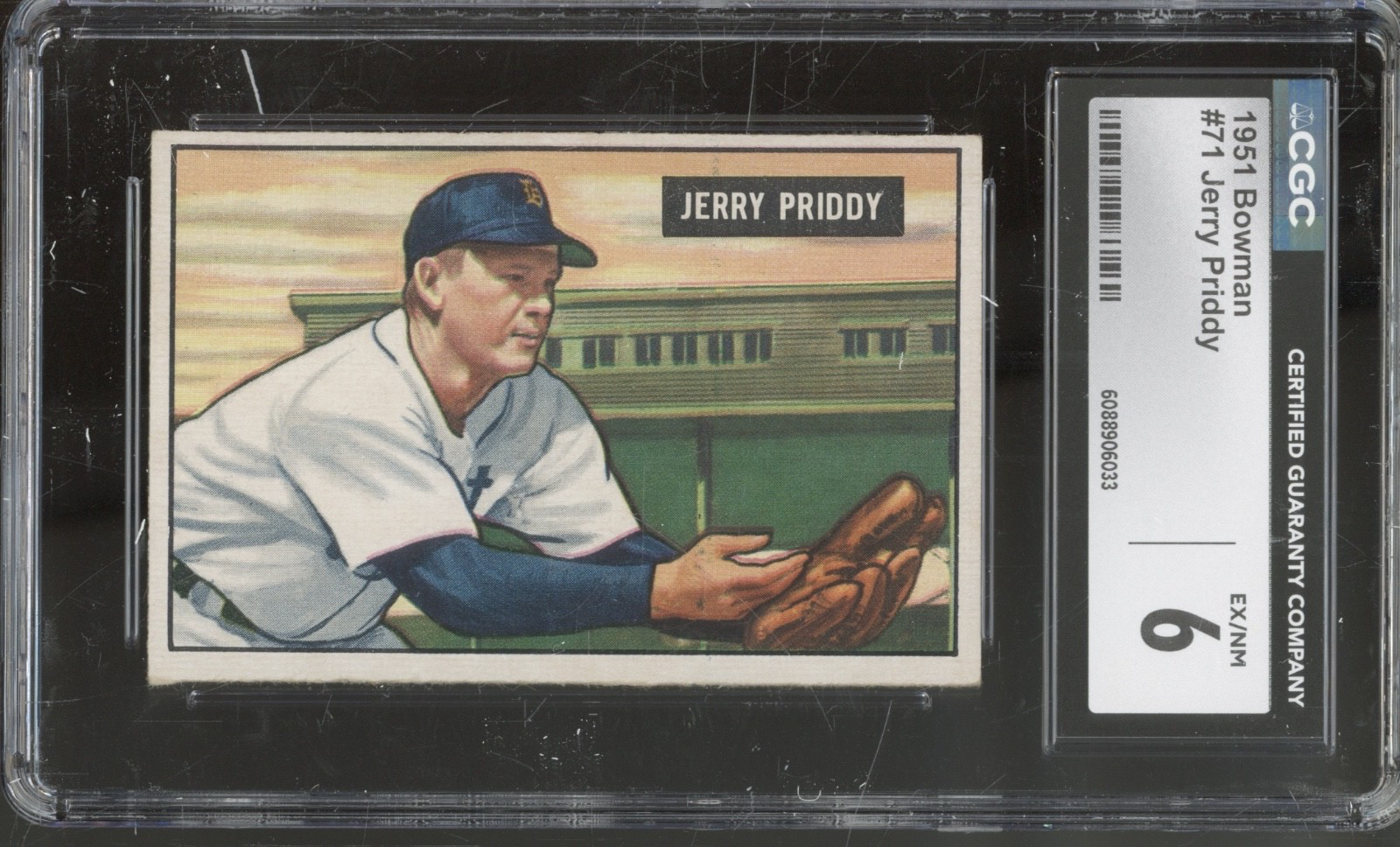 1951 Bowman Baseball Set-Break #71 Jerry Priddy EX-NM CGC 6