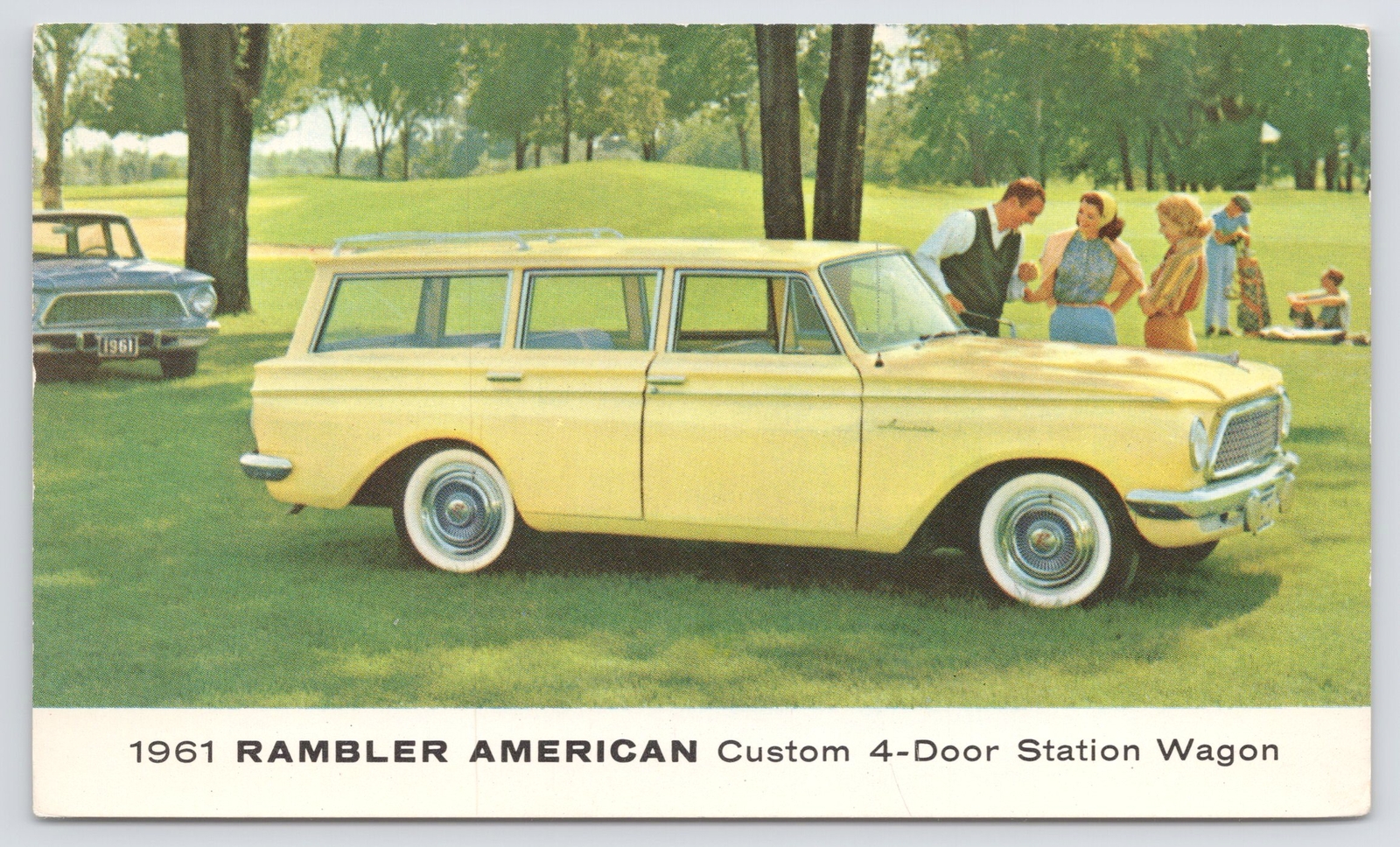 Transportation~1961 Rambler American~Custom 4 Door Station Wagon~Show~Yellow~Vtg