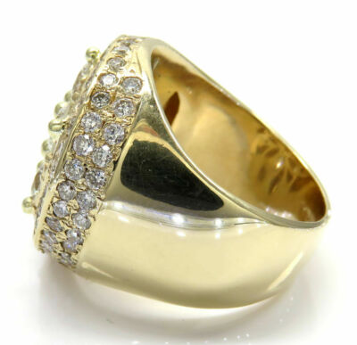 Pre-owned Nsg Mens Cubic Zirconia 4.5 Cts Fancy Pinky Ring 14k Yellow Gold Plated Silver