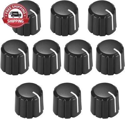 10Pcs Potentiometer Control Knobs for Electric Guitar Volume Tone Knobs Black D 