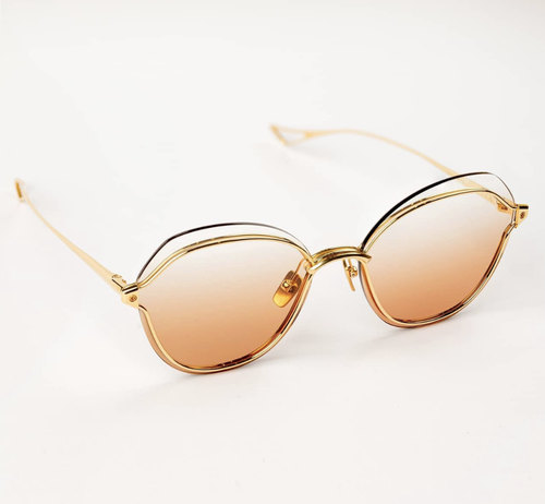 Pre-owned Dita Nightbird - Two-dts519-03-z Yellow Gold Sunglasses