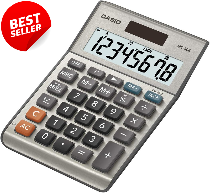 MS-80B Desktop Calculator 12 Digit Large Display Tax Currency Office Home - US