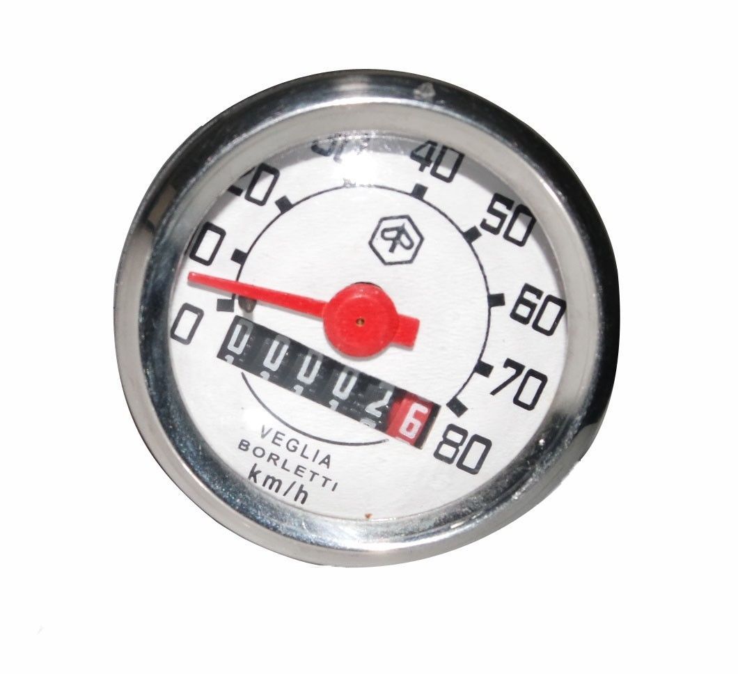 Vespa Vegelia Piaggio Logo 80 Kph White Face Speedometer Speedo V50 V90 V100  