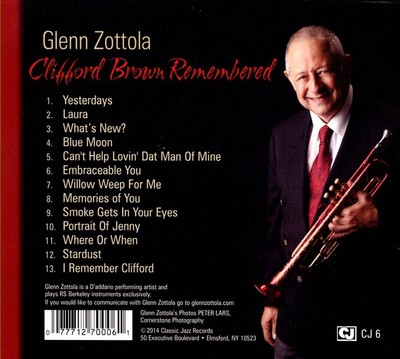 GLENN ZOTTOLA CLIFFORD BROWN REMEMBERED NEW CD