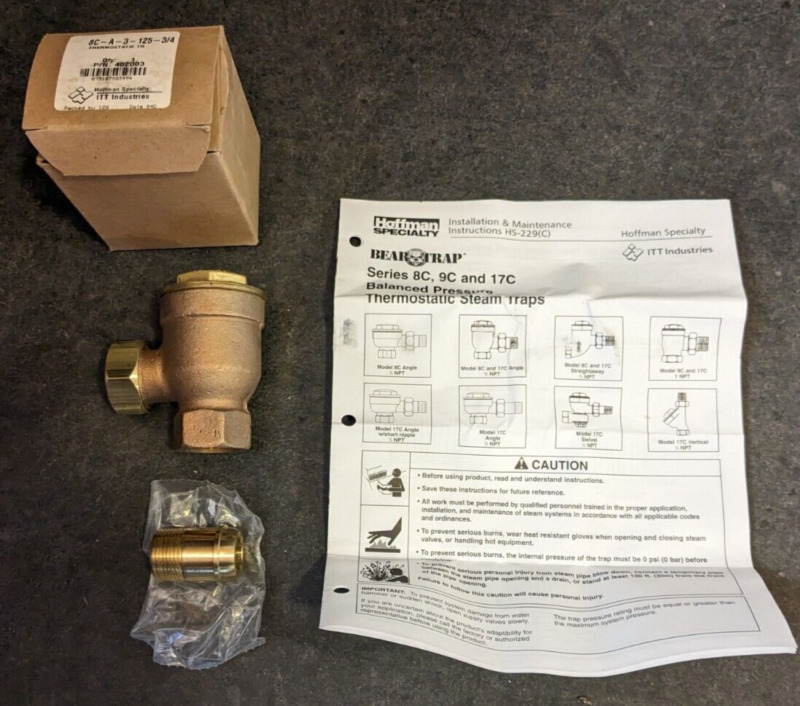 Hoffman Specialty Bear Trap Series 8c-a-3-125-3/4 Thermostatic Steam Trap