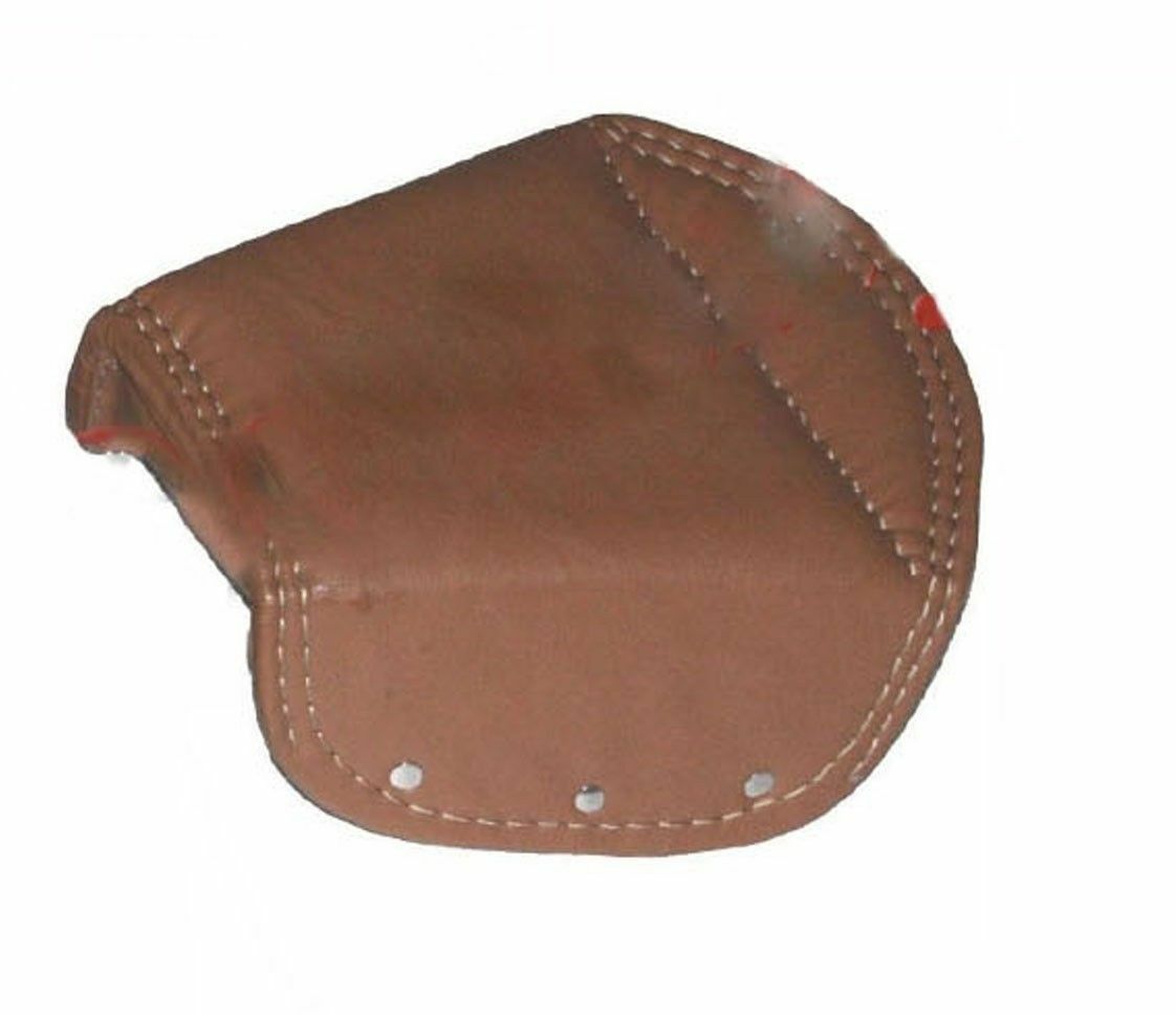 For Royal Enfield Triumph BSA Lycett Tan Faux Leather Rear Saddle Seat Cover 