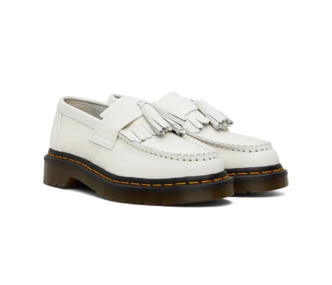NEW Dr Martens Adrian YS L Leather Tassle Kiltie Loafers