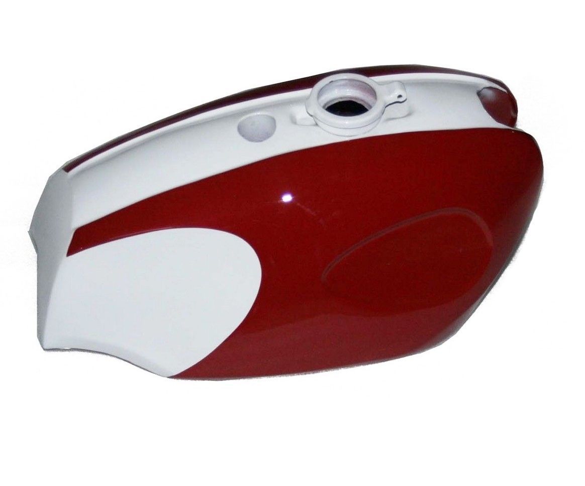 BSA B25 B44 Star Fire Shooting Star Red White Steel Petrol Fuel Tank 