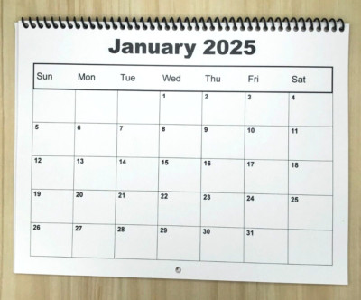 2025 Blank Calendar - 8.5'' x 11'' Ready to DECORATE, STAMP, DESIGN YOUR WAY