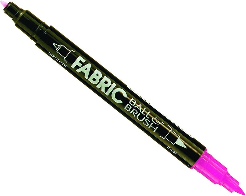 Marvy Fabric Ball and Brush Marker Art Supplies, Fluorescent Pink