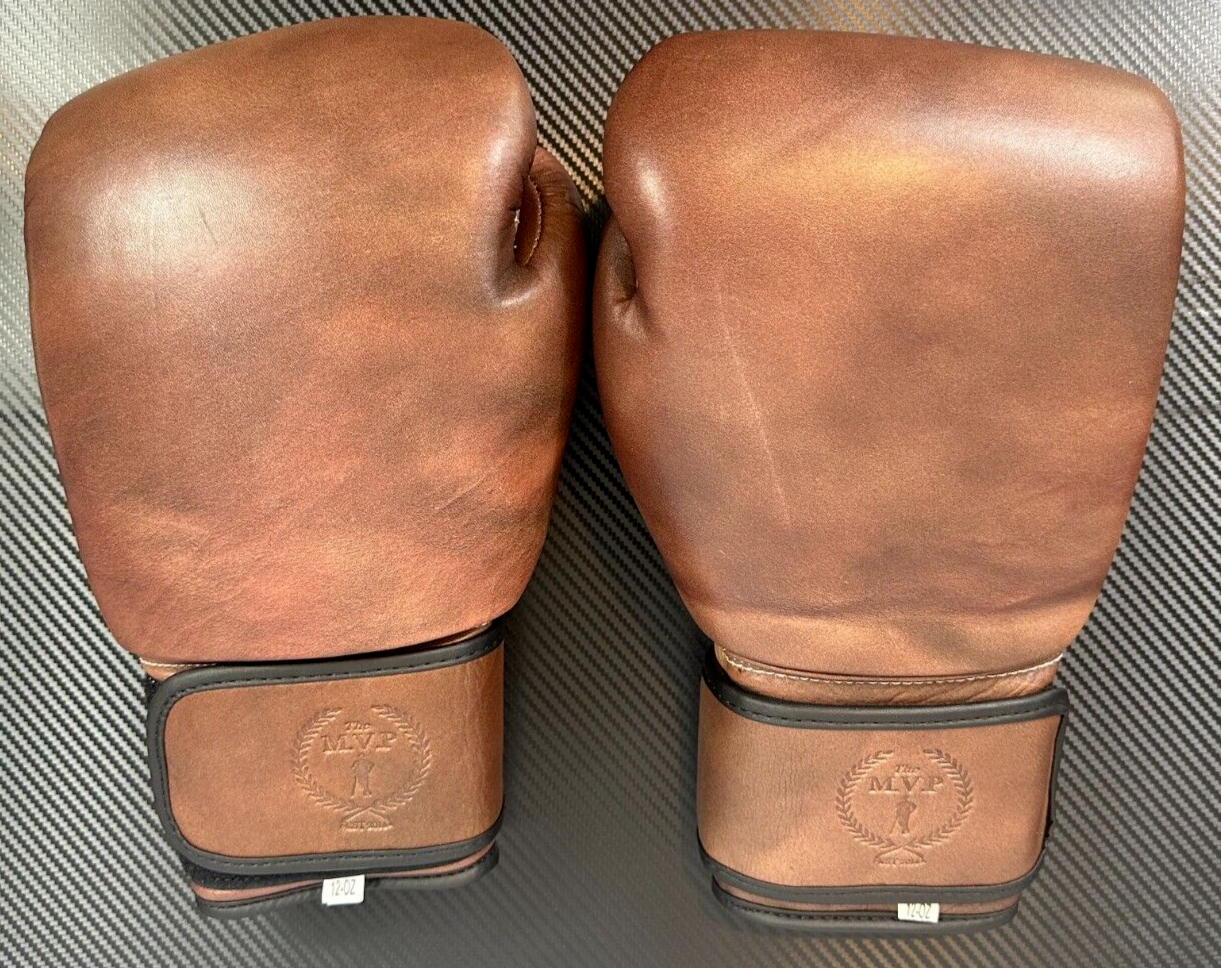 MVP PRO Heritage Brown Leather Boxing Gloves (Strap Up) 12oz