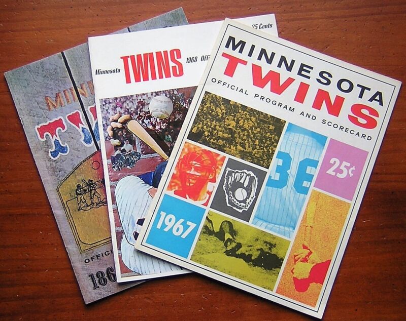 Vintage 1967 1968 1969 Minnesota Twins Official Program & Scorecard 3 Books Lot