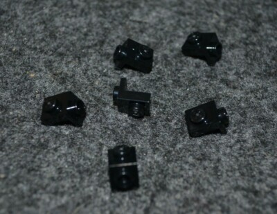 (6) 1x1 - 1x1 Black 90 Degree Down Direction Change Angle Plate Brick ~ New Lego