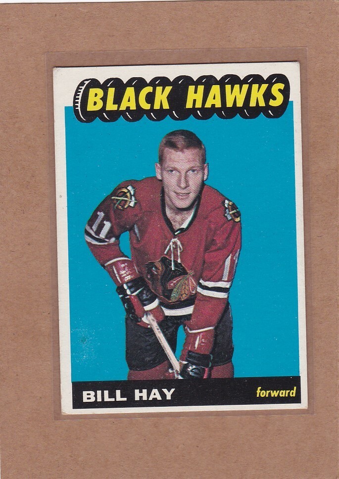 1965-66 TOPPS HOCKEY BILL HAY #62 BLACK HAWKS VGEX/EX