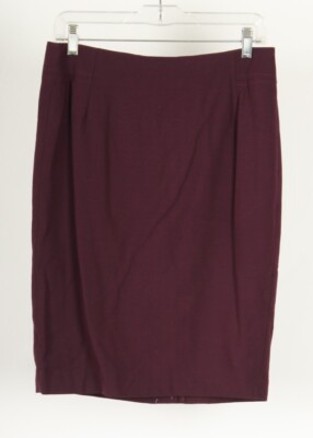 Loft Women s Skirt 8 Burgundy Red Pencil Lined Wool Blend Stretch
