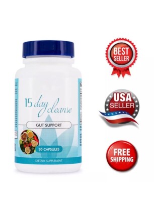 15 Days Cleanse Gut and Colon Support 15 Day Cleanse Detox 30 CAPSULES.