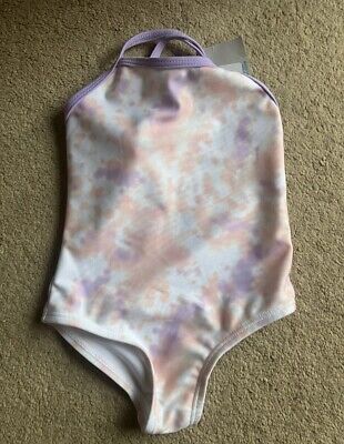 Girls Primark swimming costume outfit, age 6-9 months, white purple orange, NEW