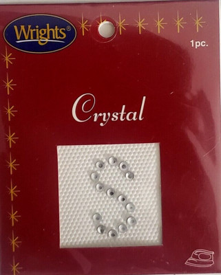 WRIGHTS 1-inch CRYSTAL LETTER Iron-On Applique - 'S'