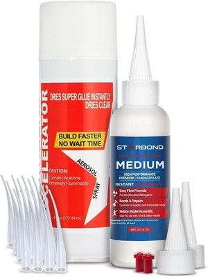 Starbond 4 oz. Medium CA Glue with 6 Activator Bundle 4 ounce, 6 ounce 
