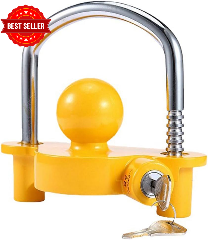 Adjustable Trailer Hook Lock U-Shaped Coupler Ball Cover Flower Basket Anti-Thef