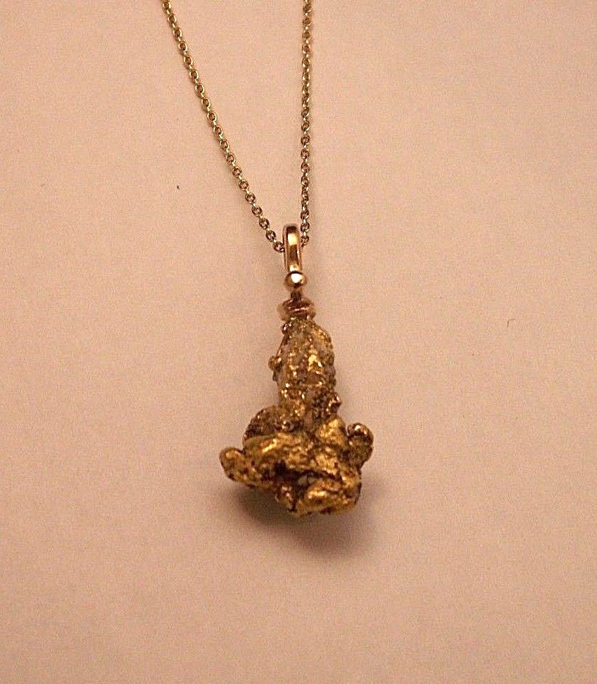 Genuine Natural Gold Nugget Pendant with Handmade Bail , 3.76 Gram