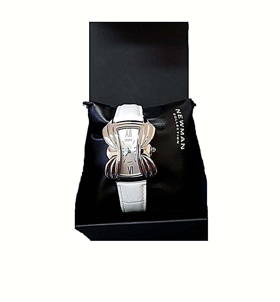 Orologio Cinturino Pelle Bianco Newman Fashion Donna Quarzo Alla Moda Baf 1