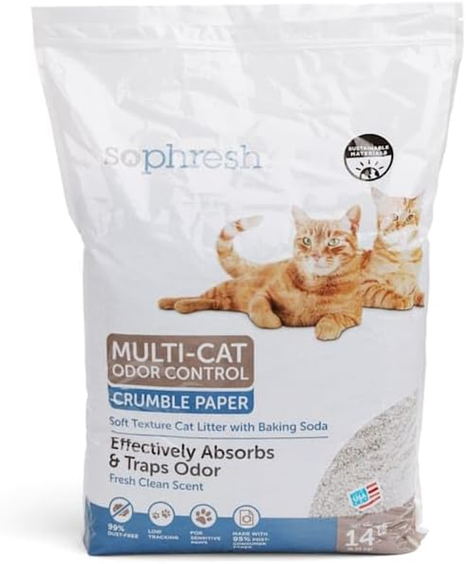 So Phresh Multi-Cat Odor Control Crumble Paper Litter, 14 Lb