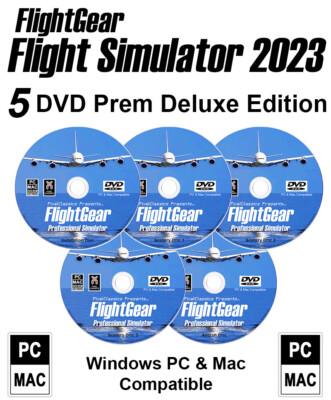 Flight Simulator 2023 X DELUXE FlightGear Aircraft Plane Helicopter Sim DVD USB