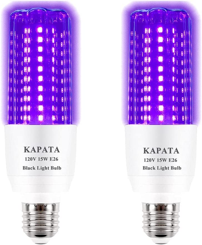 Kapata 15W LED UV Black Light Bulb Energy Saving UV Black Lights UVA Level 395-4