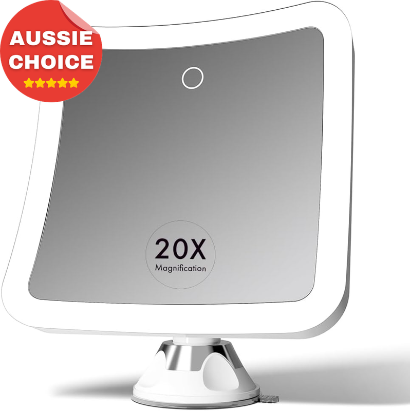20X Magnifying LED Makeup Mirror 7-Inch Rechargeable Dimmable Travel Vanity 360°