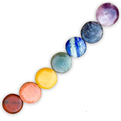 7 Chakras Polished Disc Stone - 30-35 mm