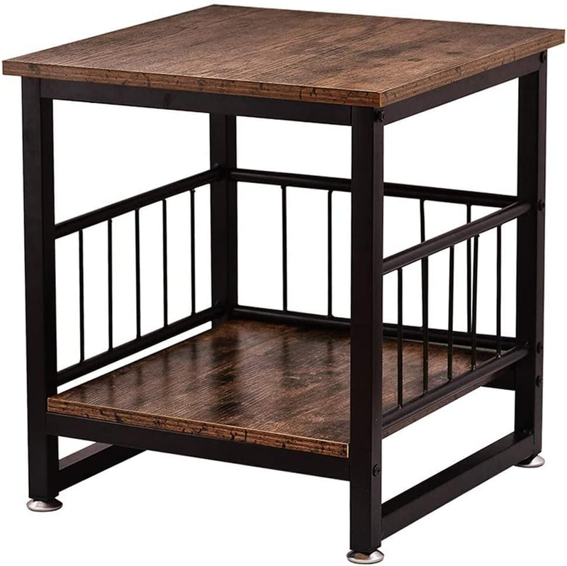 Storage End Table, Industrial Side Table Mini Fridge Stand Fishtank Coffee Table